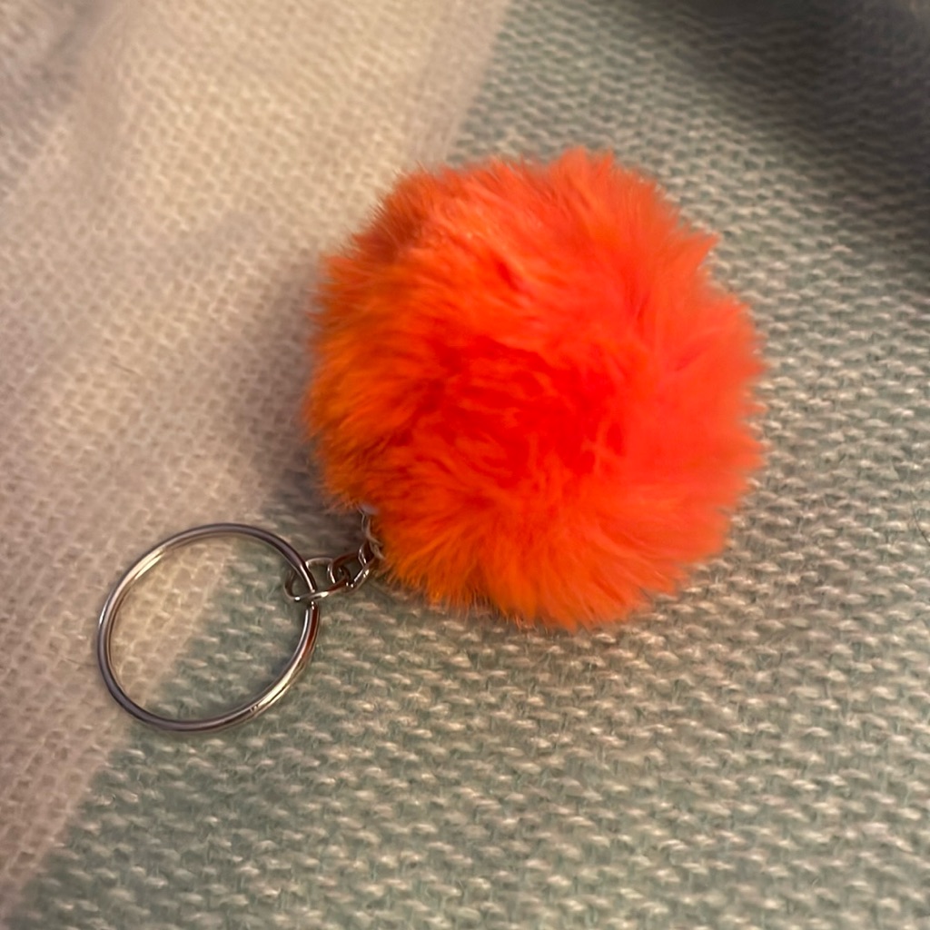 Fuzzy Orange Key Ring